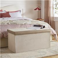 Argos Home Medium Velvet Ottoman - Taupe