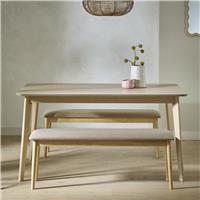 Habitat Skandi Oak Dining Table & 2 Oak Benches