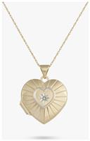 Revere 9ct Yellow Gold Heart 2 Photo Locket Pendant Necklace