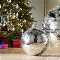 Habitat Silver Mirror Disco Ball Christmas Hanging Ornament