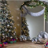 Habitat Silver Mirror Disco Ball Christmas Decoration