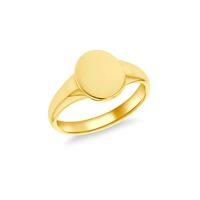 Revere 9ct Gold Plated Personalised Oval Signet Ring - P
