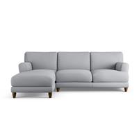 Habitat Askem Fabric Left Hand Corner Sofa- Grey - Dark Leg