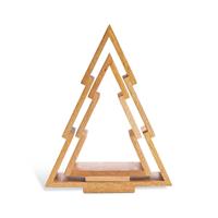 Habitat Nesting Mango Wood Tree Ornaments - Set of 2