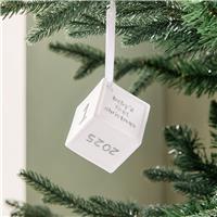 Argos Home Single Baby's First Christmas Cube Bauble