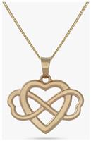 Revere 9ct Yellow Gold Infinity Heart Pendant Necklace