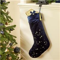 Habitat Navy Blue Gold Moons and Starts Christmas Stocking