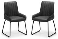 Julian Bowen Soho Pair of Faux Leather Dining Chairs