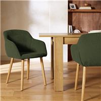 Argos Home Alarik Pair of Fabric Dining Chairs - Green
