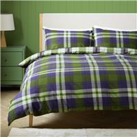 Argos Home Cotton Checkered Green Bedding Set - Superking