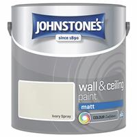 Johnstone's Wall & Ceiling Matt Paint - Ivory Spray - 2.5L