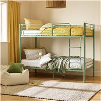 Argos Home Mason Single Metal Bunk Bed - Sage Green