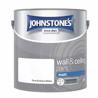 Johnstone's Wall & Ceiling Matt Paint - Brilliant White 2.5L