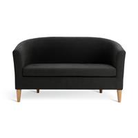 Argos Home Tub Faux Leather 2 Seater Sofa - Black