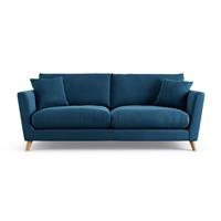 Habitat Lomond Velvet 4 Seater Sofa - Ink Blue - Ash Leg