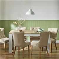 Argos Home Preston Extending Dining Table & 6 Cream Chairs