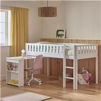Habitat Kids Ronnie Single Midsleeper & Desk - White