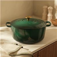 Habitat 6.7 Litre Cast Iron Casserole Dish - Green