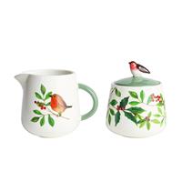 Argos Home Robin Stoneware Sugar Pot & Creamer Set - White