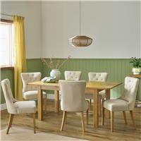 Argos Home Ashwell Extend Oak Dining Table & 6 Cream Chairs
