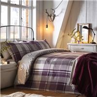 D&D Brushed Cotton Colville Check Bedding Set - King