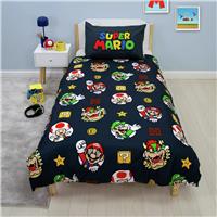 Nintendo Super Mario Black and White Kids Bedding Set-Double