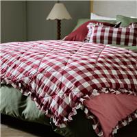 Habitat Gingham Quilted Bedspread - Berry - 200x220cm