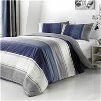 Fusion Betley Stripe Blue Bedding Set - King size