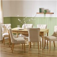 Argos Home Bess Oak Dining Table & 6 Cream Chairs