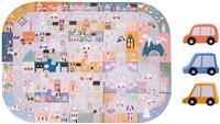 Chad Valley City Road Jigsaw Puzzle with 3 Cars