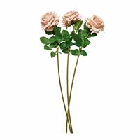 Argos Home Artificial Pink Touch Rose Stem 3 Pack - 66cm