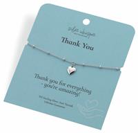 Hot Diamonds Sterling Silver Thank You Heart Charm Bracelet