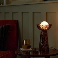 Habitat Glass Tortoise Shell Table Lamp - Brown