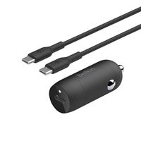 Belkin 30W USB-C Car Charger + USB-C Cable - Black