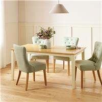 Argos Home Chicago Cream Dining Table & 4 Green Chairs