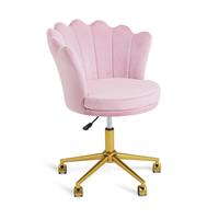 Habitat Georgia Scallop Velvet Chair - Pink