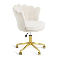 Habitat Georgia Scallop Velvet Chair - Beige