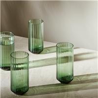 Habitat Green Wide Ribbed Set of 4 Hi Ball Glasses