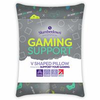 Slumberdown Gaming V Shaped Support Pillow - White