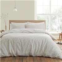 Bianca Cotton Shadow Leaves Natural Bedding Set - Double