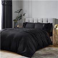 Catherine Lansfield Velvet Black Bedding Set - Double