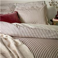 Yard Hebden Cotton Stripe Beetroot Bedding Set - King Size