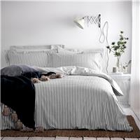 Yard Hebden Cotton Stripe Grey Bedding Set - Super king