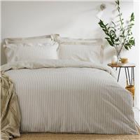 Yard Hebden Cotton Stripe Natural Bedding Set - Single