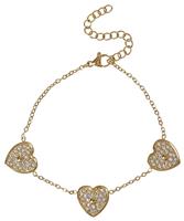 Liars & Lovers Gold Tone Crystal Heart Bracelet