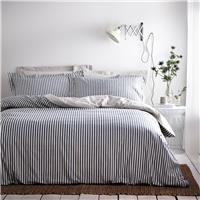 Yard Hebden Cotton Stripe Navy Bedding Set - King size