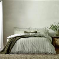 Yard Hebden Cotton Stripe Olive Bedding Set - King size