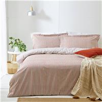 Yard Hebden Cotton Stripe Pecan Bedding Set - Super king