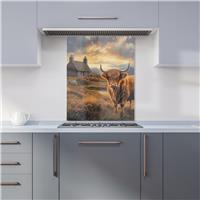 WRT Cow Cottage Multicolour Kitchen Splashback - W600xH750mm