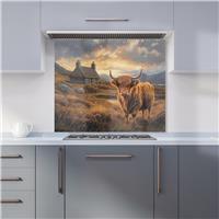 WRT Cow Cottage Multicolour Kitchen Splashback - W900xH750mm